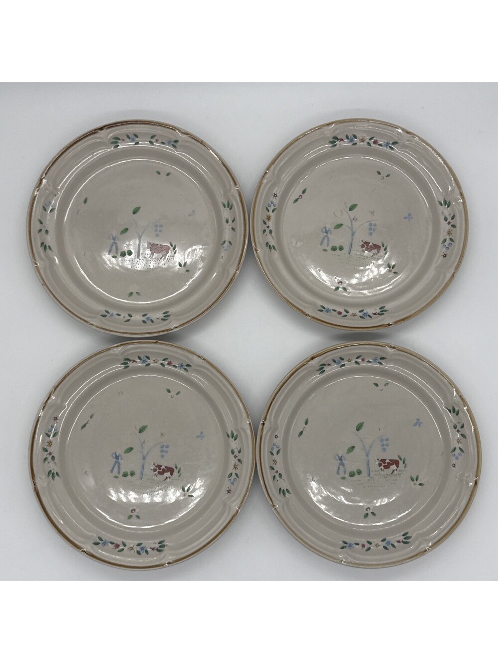 Set of 4 International China Heartland Stoneware 7.75" Salad Plates 7774 Lot #1